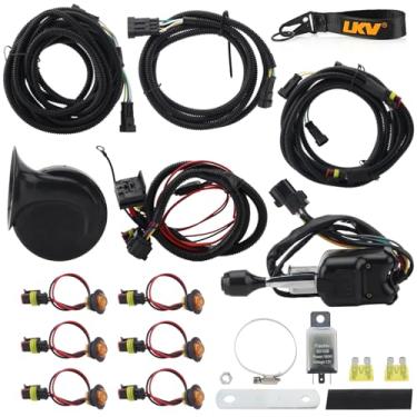 Imagem de LKV Kit de seta UTV, 6 luzes de seta de LED, 1 interruptor de combinação, 1 buzina, 2 conjuntos de chicotes de fiação