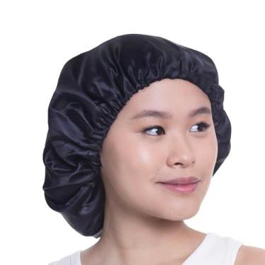 Imagem de Touca de Cetim Preta Anti-Frizz