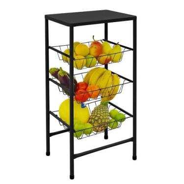 Imagem de Fruteira De Chão Para Cozinha Suporte Galão De Água Bebedouro Purifica