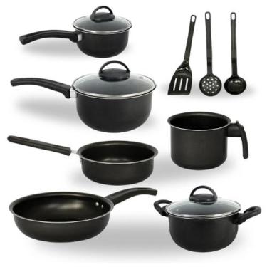 Imagem de Jogo de Panelas 9 Peças  Panela, Frigideira, Canecão, Caçarola Antiade