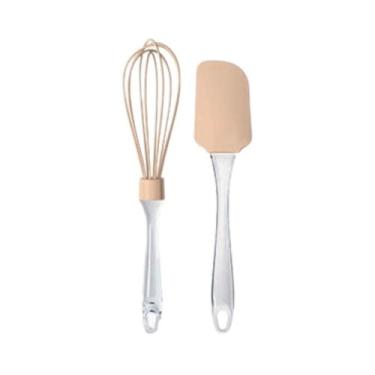 Imagem de Kit Confeiteiro Utensílios Cozinha Espatula Silicone + Fue - Capuccino