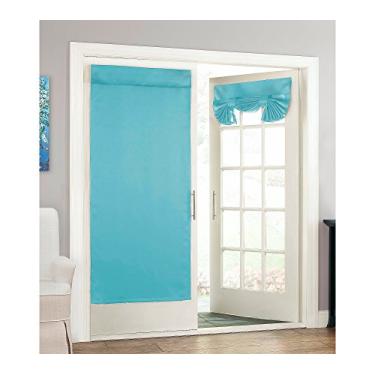 Imagem de Eclipse Cortina de porta francesa - Tricia com bloqueio de luz para pátio, sala de estar e quarto, 66 x 172 cm, turquesa