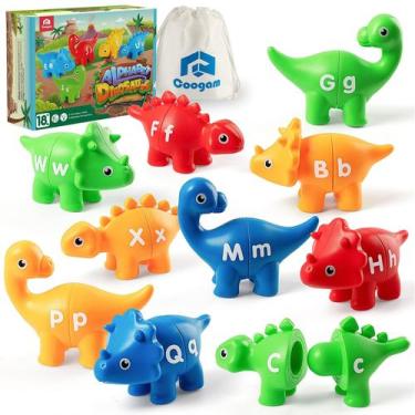 Imagem de Brinquedo de motor fino Coogam Matching Letters Dinosaur 26 unidades