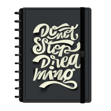 Imagem de Caderno de Disco ISCOOL Capa Dura Verbo Livre Sonhar Grafite G