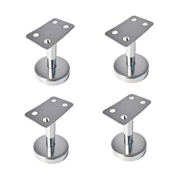 Imagem de 4 suportes ajustáveis de corrimão de aço inoxidável 304, suportes de trilho de mão para escadas internas e externas, corrimão de parede com parafuso de expansão de ferro de montagem (I-Type, 4)