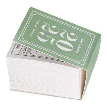 Imagem de DIYEAH Mini calendário de mesa 2025 – calendário diário de mesa 2025, bloco de notas de rasgo, calendário, tabela, agendador, agenda organizadora para escritório em casa, verde
