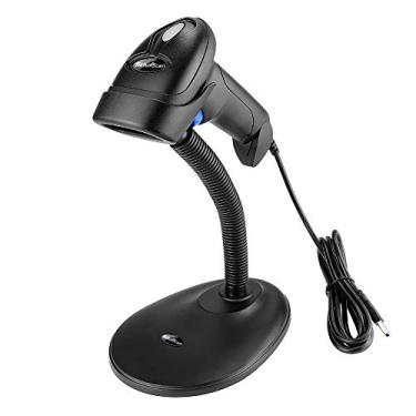 Imagem de Scanner de código de barras portátil USB QR, NetumScan com fio automático 1D 2D leitor de código de barras com suporte ajustável para loja, supermercado, armazém