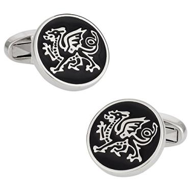Imagem de Abotoaduras de dragão galês com caixa de apresentação Cuff-Daddy