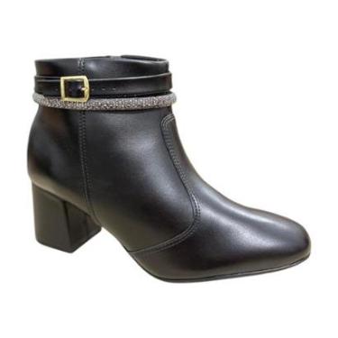 Imagem de Bota Casual Salto Grosso Cano Curto Strass Beira Rio-Feminino