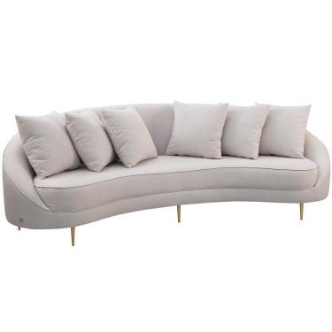 Imagem de Sofá 4 Lugares Para Sala De Estar Living Orgânico 270cm Moah T03 Linho Bege - Lyam Decor