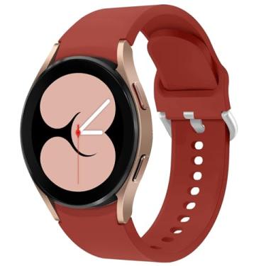 Imagem de KIMAIXA Pulseira para Galaxy Watch 5 de 40 mm e 44 mm/Galaxy Watch 5 Pro Band 45 mm/Galaxy Watch 4 de 40 mm e 44 mm/Galaxy Watch 4 Classic Band 42 mm 46 mm, pulseira esportiva de silicone de 20 mm para mulheres e homens, laranja