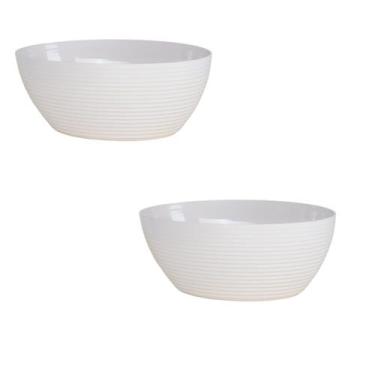 Imagem de Kit 2 Travessa Oval Com Friso LE CHEF 28x19,5x11Cm Branca - Paramount