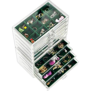 Imagem de Caixa de joias ProCase, porta-brincos, organizador, 10 gavetas