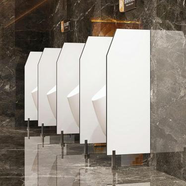 Imagem de Conselho de mictório do urinol, Urinals Particition com acessórios de aço inoxidável, tela de mictório, divisória de parede Partição do banheiro público, tela de privacidade de mictório para