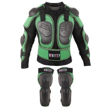 Imagem de WEWAYSTEP Jaqueta Infantil Para Motociclista, Equipamento Protetor De Tórax Motocross Com Caneleiras E Joelheiras, Corpo Inteiro (Eua, Alfa, Extra Grande, Regular, Verde)