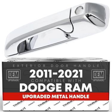 Imagem de Maçaneta externa da porta do motorista, metal atualizado - compatível com Dodge Ram 1500 2011-2018, 11-20 Ram 2500, 11-21 Ram 3500, Ram 4500, Ram 5500 - Todo cromado com fechadura - OEM