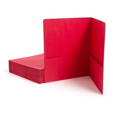 Imagem de Smead Pasta pesada com dois bolsos, tamanho carta, vermelha, 25 por caixa (87859)