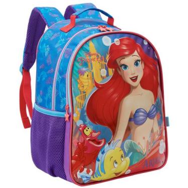 Imagem de Mochila Costas 16" Ariel Sereia Disney Escolar Princesa - Princesa Ari