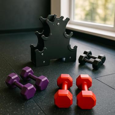 Imagem de Conjunto De Halteres Com Pesos De 1KG Até 3KG 3 Pares De Peso No Formato Hexagonal Serve Para Academia Treinos Exercícios Em Geral