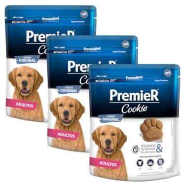 Imagem de Kit 3 Biscoitos Premier Cookie para Cães Adultos Sabor Original 3 x 250G