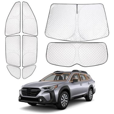 Imagem de XCBYT 2021-2024 Persianas de janela Outback | 6 camadas espessas de capas de janela de carro | Cortinas de privacidade de janela completa de carro 2 em 1 | Persiana de janela 100% blackout e