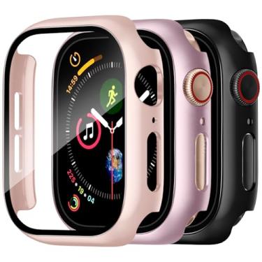 Imagem de [Pacote com 3] Capa Charlam compatível com Apple Watch de 40 mm, capa protetora contra choques de cobertura total resistente a arranhões com protetor de tela para iWatch SE Series