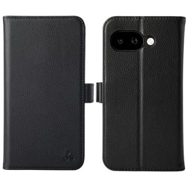 Imagem de Snakehive Carteira de couro para Google Pixel 9a - Capa de telefone carteira de couro real com suporte de visualização e suporte de cartão - Capa flip com fecho lateral com compartimentos para cartões