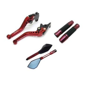 Imagem de Kit Manete Esportivo Manopla Fechada Jupiter Retrovisor TM2 Honda Twis