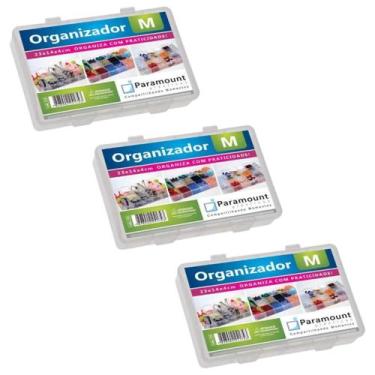 Imagem de Kit 3 Estojo Organizador M Com Divisorias Parafusos Micanga - casamoah