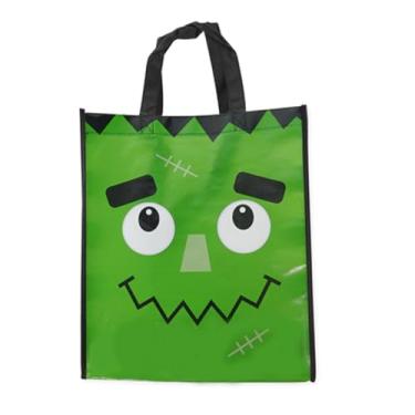 Imagem de Bolsa de doces Frankenstein Monster Halloween para crianças, durável, bolsa de 38 cm com alças