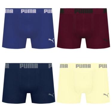 Imagem de Kit 4 Cuecas Puma Boxer Sem Costura Masculina, EG