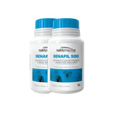 Imagem de 2 Renafil 500 Mg Suplementos Cães Gatos Problemas Renais Nutripharme Kit