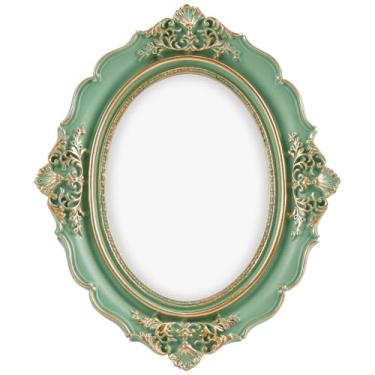 Imagem de GORGECRAFT Porta-retrato de resina verde vintage ornamentado antigo, adereços retrô com ganchos e suporte de cavalete para pendurar na parede de mesa, decoração de arte de galeria, hotel, galeria