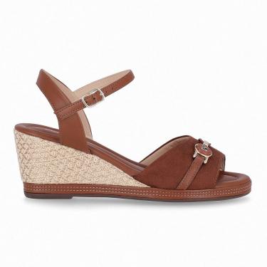 Imagem de Sandália Anabela Alto Piccadilly 408243 Feminina - Conhaque