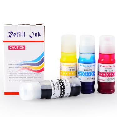 Imagem de Conjunto de reposição de tanque de tinta pigmentada PFI-050 70 ml para frascos de refil de tinta Canon PFI-050, compatível com impressoras Canon imagePROGRAF TC-20 TC-20M, pacote com 4