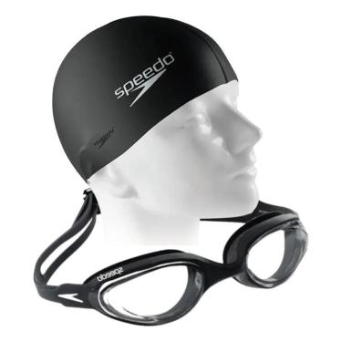 Imagem de 2X Kit Natação Speedo Óculos Hydrovision Adulto Uv + Touca