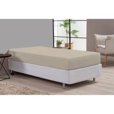 Imagem de Lençol Avulso 180 Fios Percal Solteiro Avelã Algodão