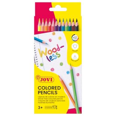 Imagem de Jovi Lápis de cor sem madeira, pacote com 12, cores sortidas (734/12), único