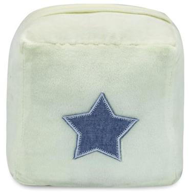 Imagem de CERAYOU Batente de porta decorativo pesado, batente de porta quadrado resistente com alça, protetores de parede de batente de piso de porta de tecido macio, pentagrama off-white