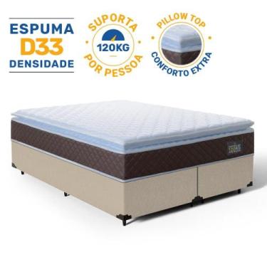 Imagem de Cama Box King com Colchão e Espuma D33 Pillow Top Comfort Luxo - Helle