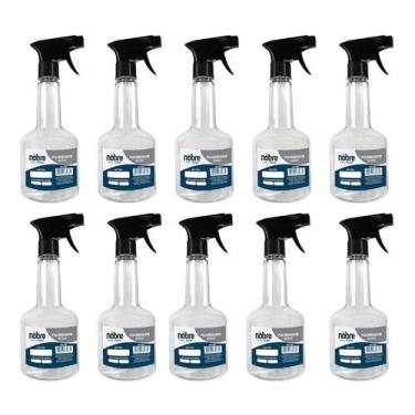 Imagem de Kit 10 Borrifador Pulverizador 500m Água Álcool Sanitizante - nobre