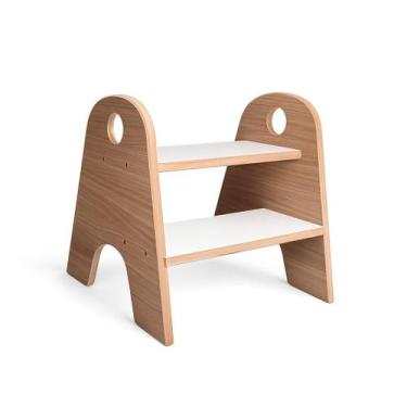 Imagem de Escadinha Banquinho Para Criança 2 Degrau Montessori Madeira - Luma Co