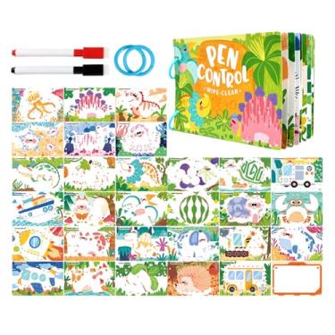 Imagem de Bohany Cartões De Controlo Da Infantil - Livro Interativo De Escrita,Brinquedo De Cartas De Treino De Caligrafia E Controlo De | Para Meninos E Meninas De 2 A 6 Anos Bebé Jardim De Infância Sala De