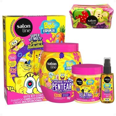 Imagem de Kit Salon Line Kids Bob Esponja Sos Cachos Completo + Mimo