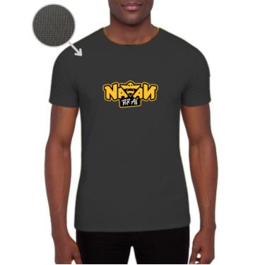 Imagem de Camiseta Dry Fit Cinza Manga Curta Natan por Aí Logo