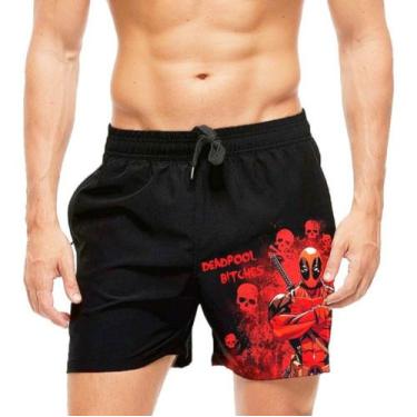 Imagem de Short Praia Shorts Banho Mauricinho Deadpool Full Print 27 - smoke, Pr