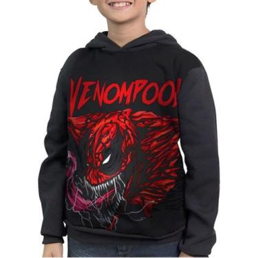 Imagem de Casaco Moletom Infantil Venompool Deadpool Venom - smoke, Preto, 10