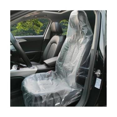 Imagem de MTRPS 50 peças de capas de assento de carro descartáveis, capa transparente para assento de veículo, protetor de plástico impermeável, capas protetoras temporárias para assentos de avião/assentos de