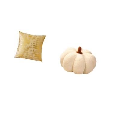 Imagem de Fenteer Capa de Almofada de Pelúcia de Abóbora Elegante para Escritório em Casa, Dormitório, Carro, Sala de Estar, Quarto, Sofá, Almofada, Decoração de Hallow