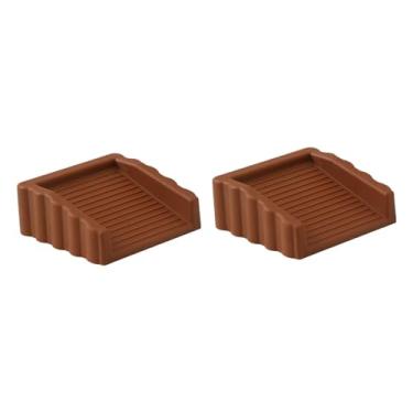 Imagem de KiBcsLic Batente de porta portátil para piso, parede, carpete, borracha, proteção de piso para hotel, cozinha, casa, quarto, escola, 2 Unidades Marrom